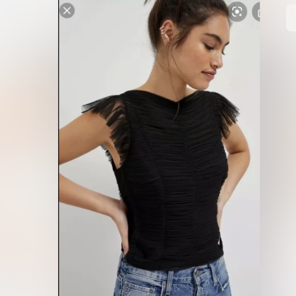 Anthropologie Tops - Anthropologie Nanette Ruffled Tulle Blouse NWT HTF